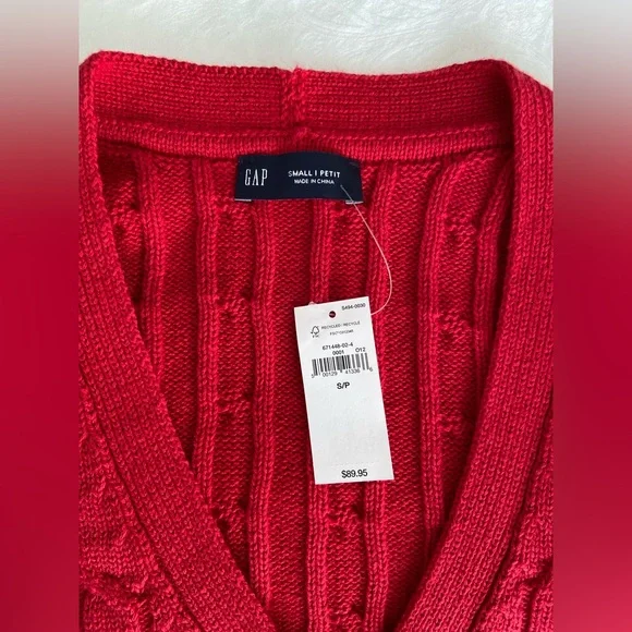 GAP 100% cotton cable knit v-neck cardigan - Picture 3 of 5